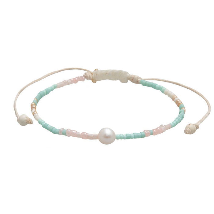 Salty Serenade Seedbead Bracelet, flat lay