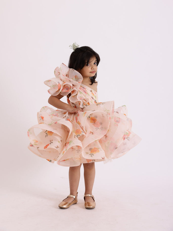 Sample JANYAS CLOSET Dolce Floral Print One Shoulder Drape