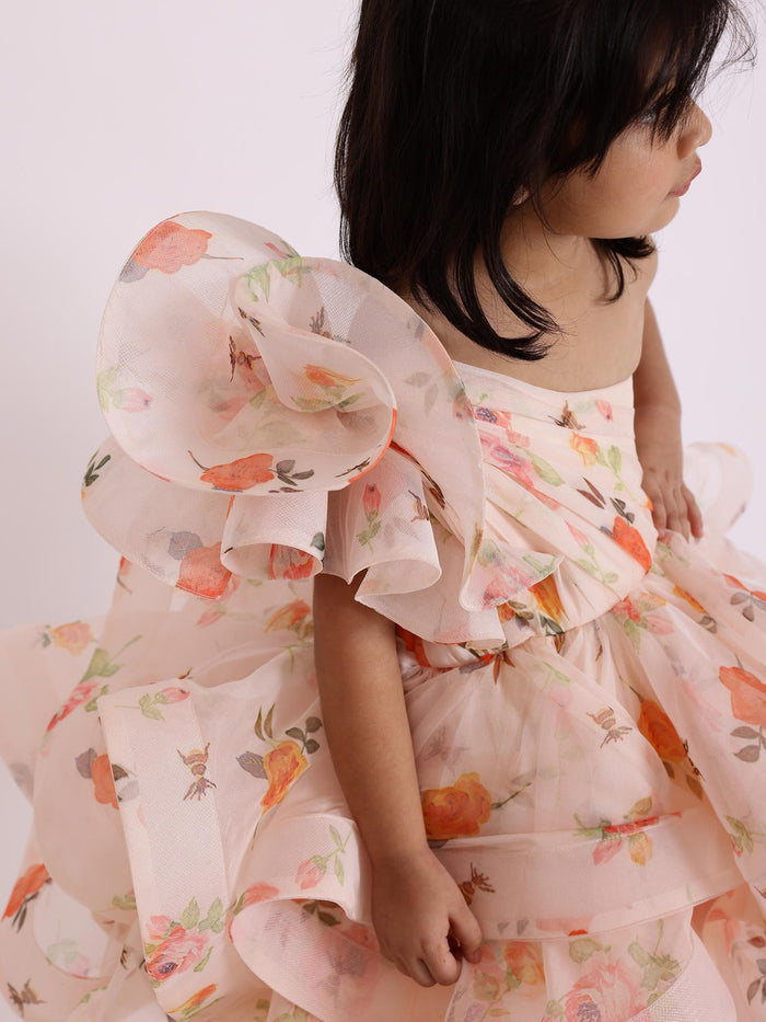 Sample JANYAS CLOSET Dolce Floral Print One Shoulder Drape