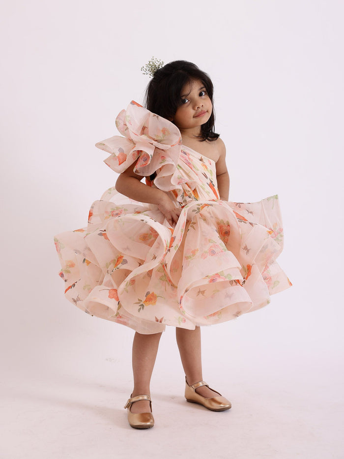 Sample JANYAS CLOSET Dolce Floral Print One Shoulder Drape