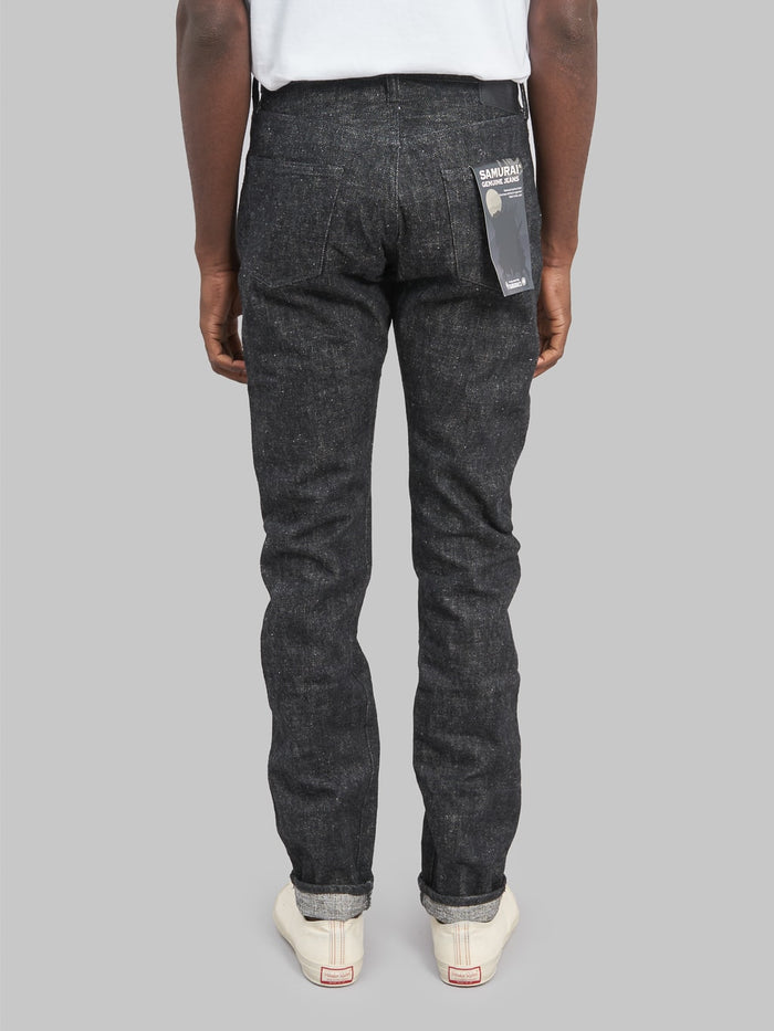 Samurai Jeans S211BK Koku Benkei 17oz Slubby Black Relaxed Tapered Jeans rise