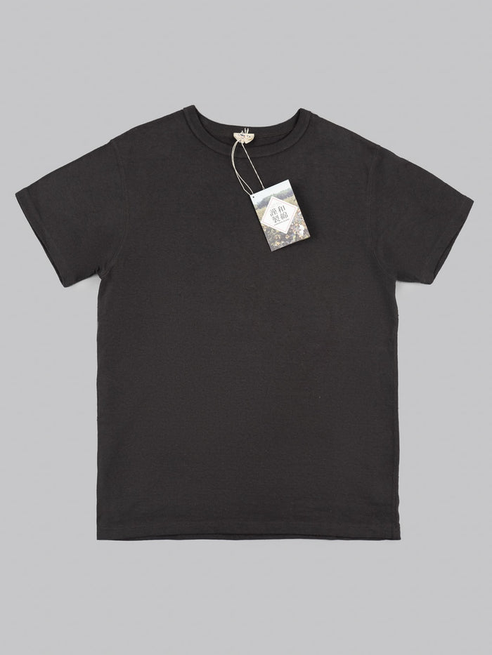 samurai jeans japanese cotton slub crew neck tshirt kuromame