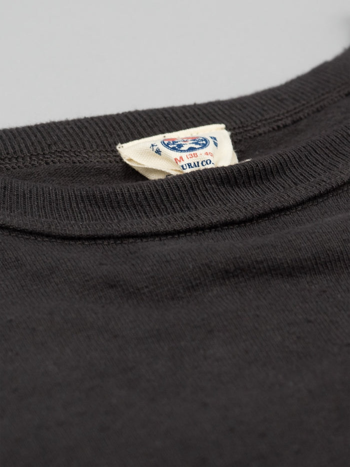 samurai jeans japanese cotton slub crew neck tshirt kuromame collar