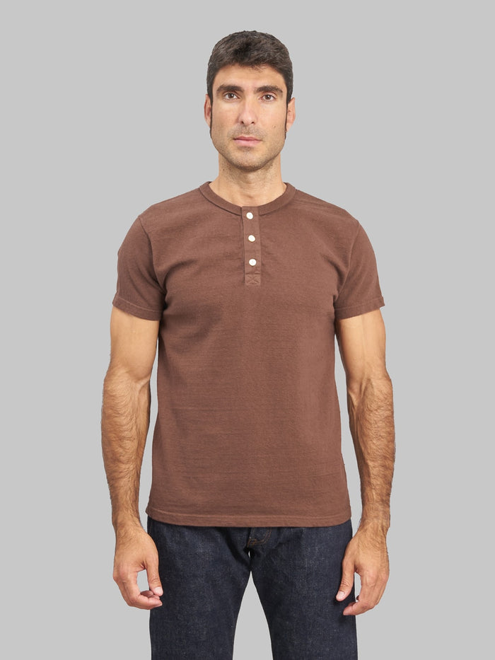 Samurai jeans japanese cotton henley tshirt kuri dark front fit