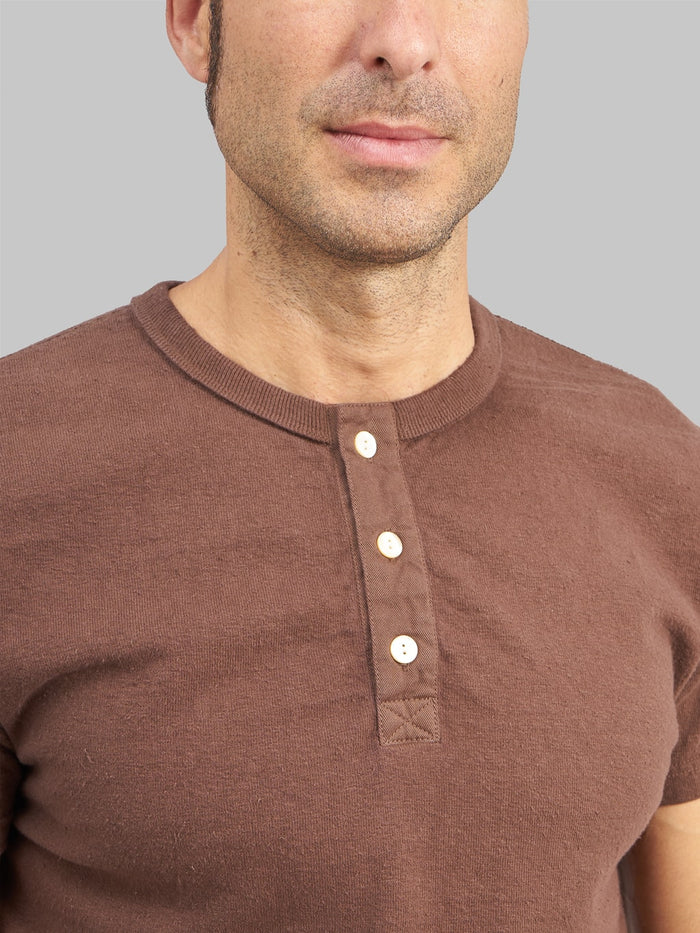 Samurai jeans japanese cotton henley tshirt kuri dark buttons