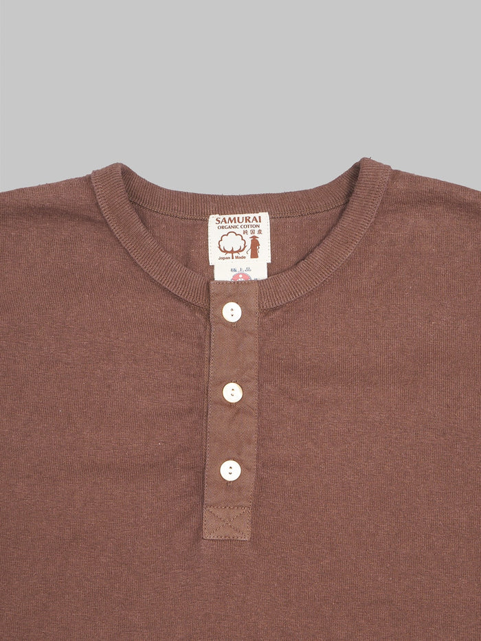 Samurai jeans japanese cotton henley tshirt kuri dark collar