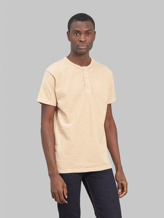 Samurai Jeans Japanese Cotton Henley t-shirt kuri fit