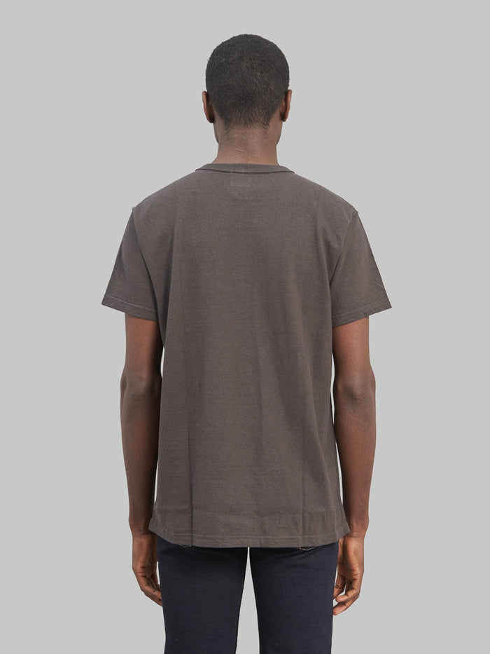Samurai Jeans Japanese Cotton Henley t-shirt kuromame back fit