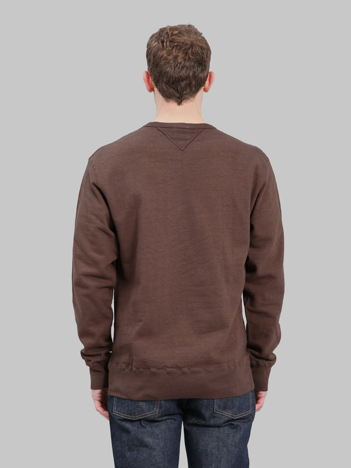 SAMURAI JEANS SWS-SC01 JAPANESE COTTON SWEATSHIRT DARK KURI back fit
