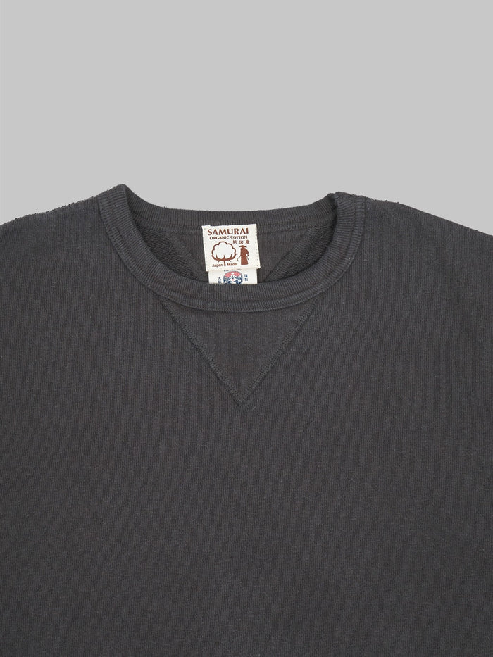 Samurai Jeans SWS-SC01 Japanese Cotton Sweatshirt Kuromame - Redcast Heritage Co.