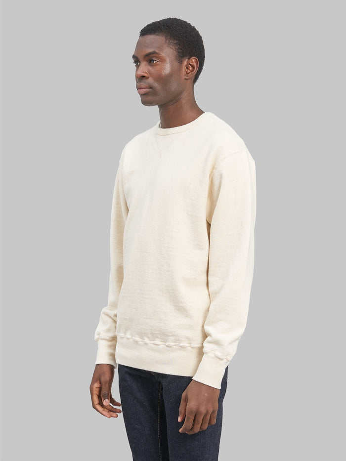 Samurai Jeans Japanese Cotton Sweatshirt Natural side look
