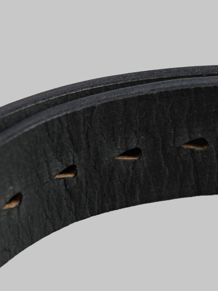 Samurai Jeans Heavy Weight Curved Leather Belt black interior texture