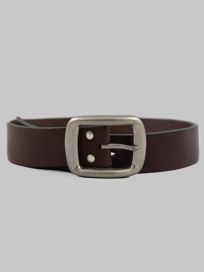 Samurai Jeans Heavy Weight Curved Leather Belt Brown japan made