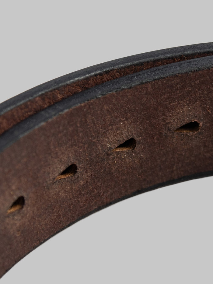 Samurai Jeans Heavy Weight Curved Leather Belt brown interior texture