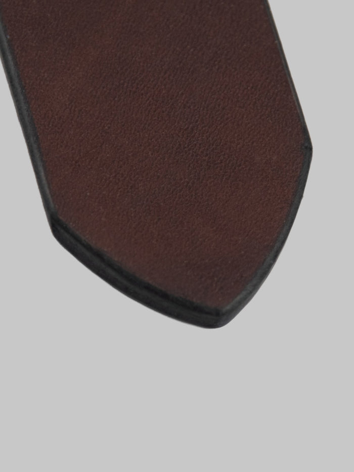 Samurai Jeans Heavy Weight Curved Leather Belt brown hand sewn