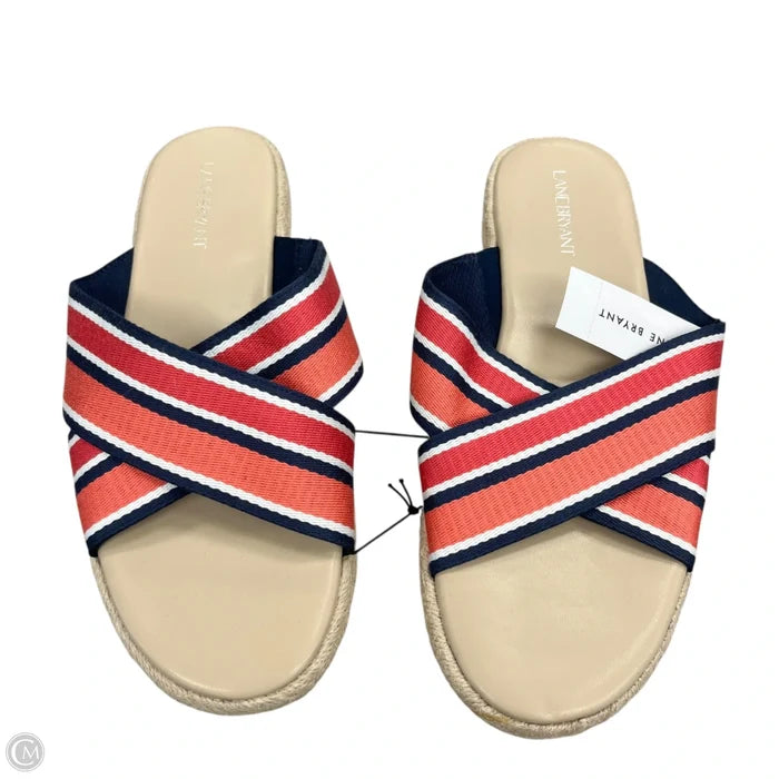 Sandals Flats By Lane Bryant In Blue & Orange, Size: 11