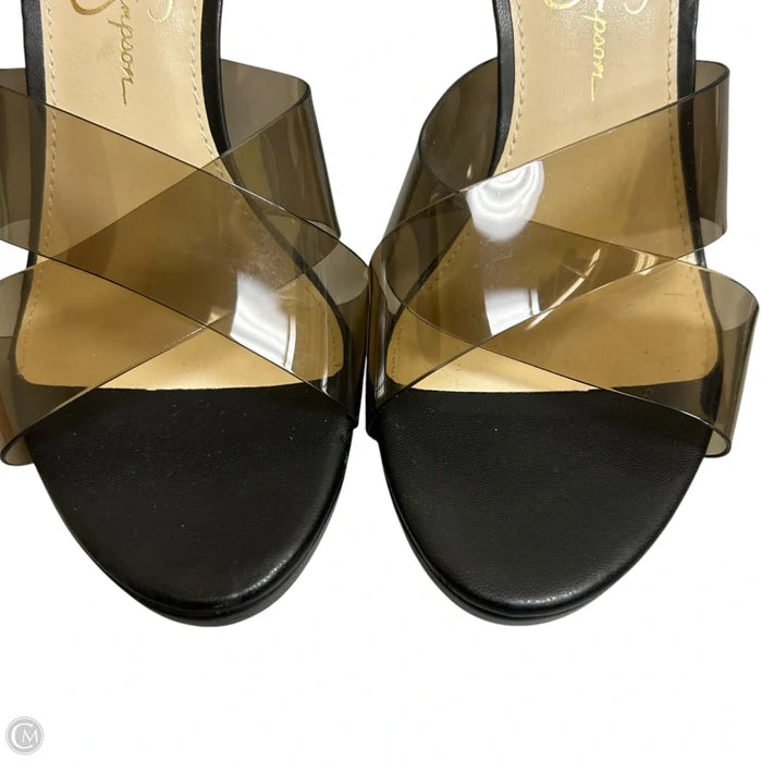 Sandals Heels Stiletto By Jessica Simpson In Black, Size: 6