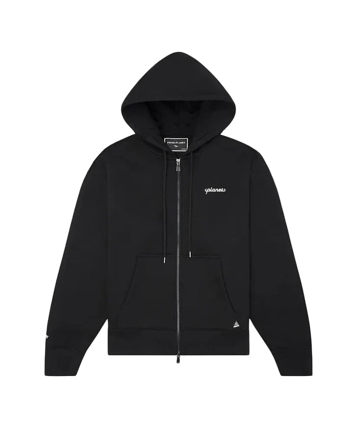 Script Weld Black Zip Up Hoodie