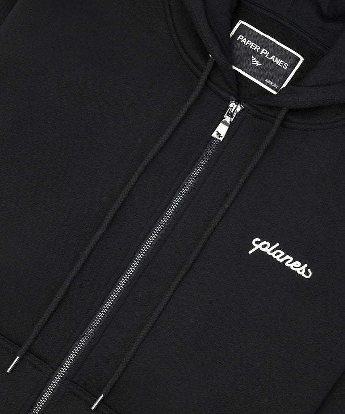 Script Weld Black Zip Up Hoodie