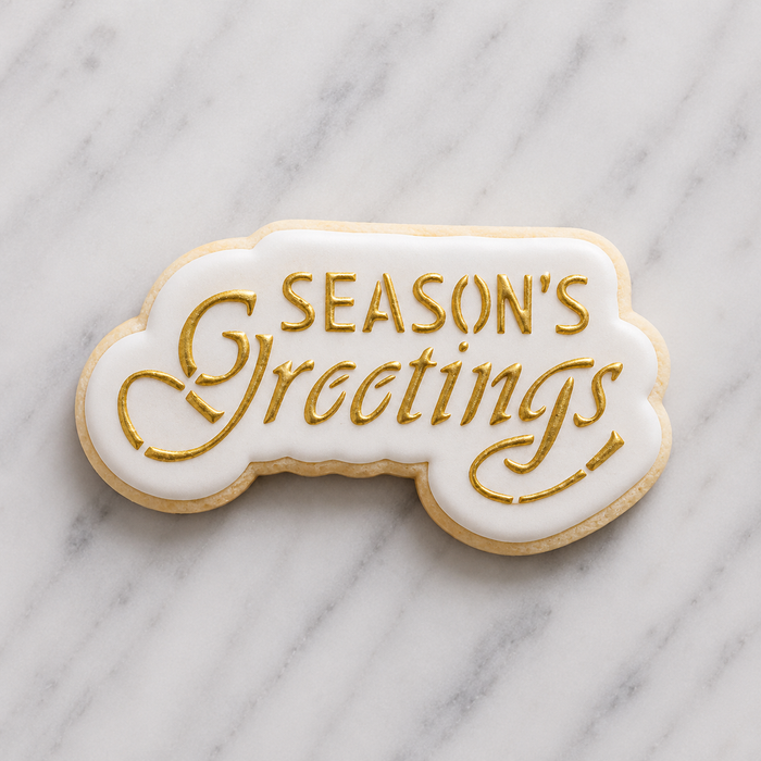Scrolly Seasons Greetings Cutter/Stencil bakeartstencil