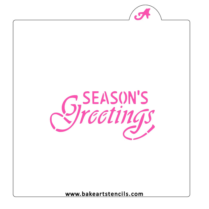 Scrolly Seasons Greetings Cutter/Stencil bakeartstencil