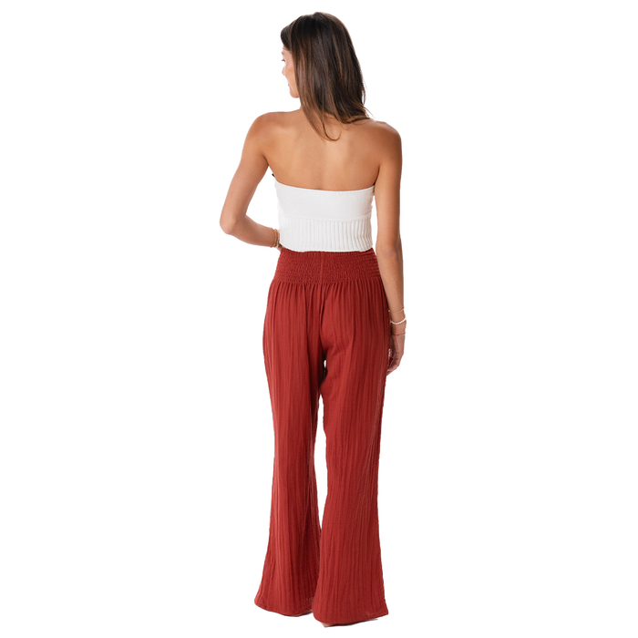 Seaside Spice Wide Leg Cotton Pants, back