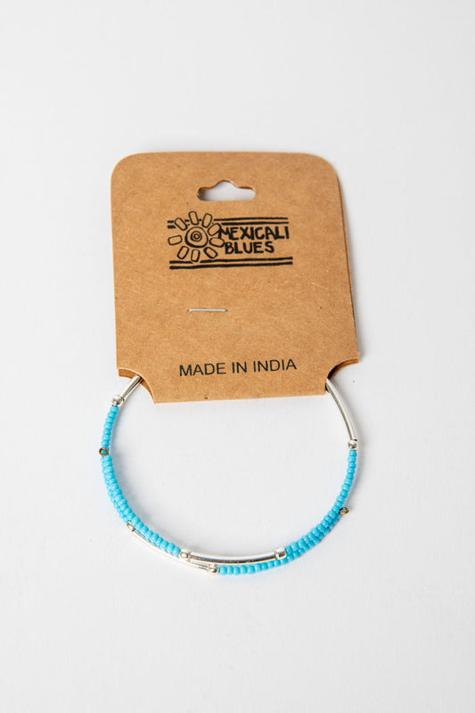 turquoise seed bead wrap bracelet minimalist boho jewelry