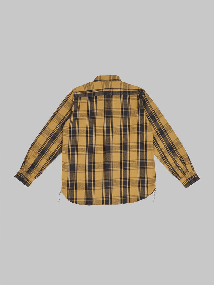 seuvas twill flannel workshirt mustard  back