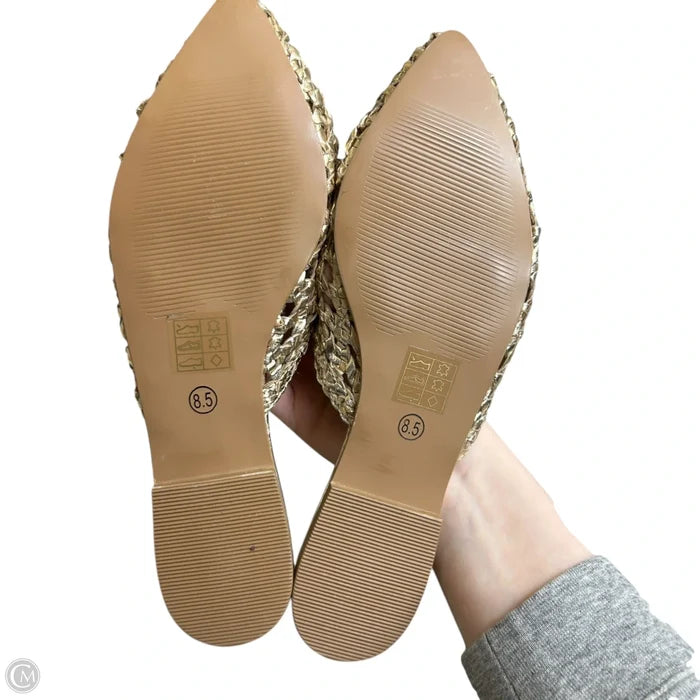 Shoes Flats By 42gold In Gold, Size: 8.5