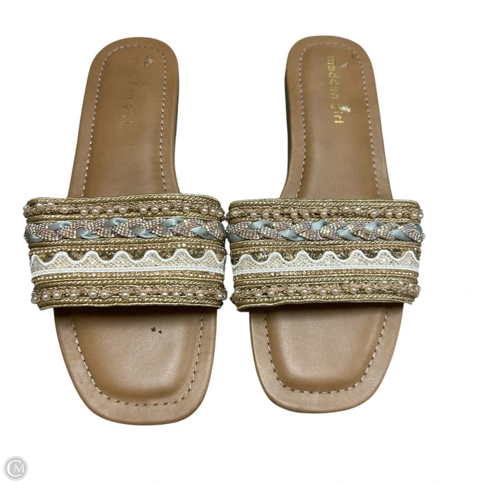 Shoes Flats By Madden Girl In Gold & Tan, Size: 9