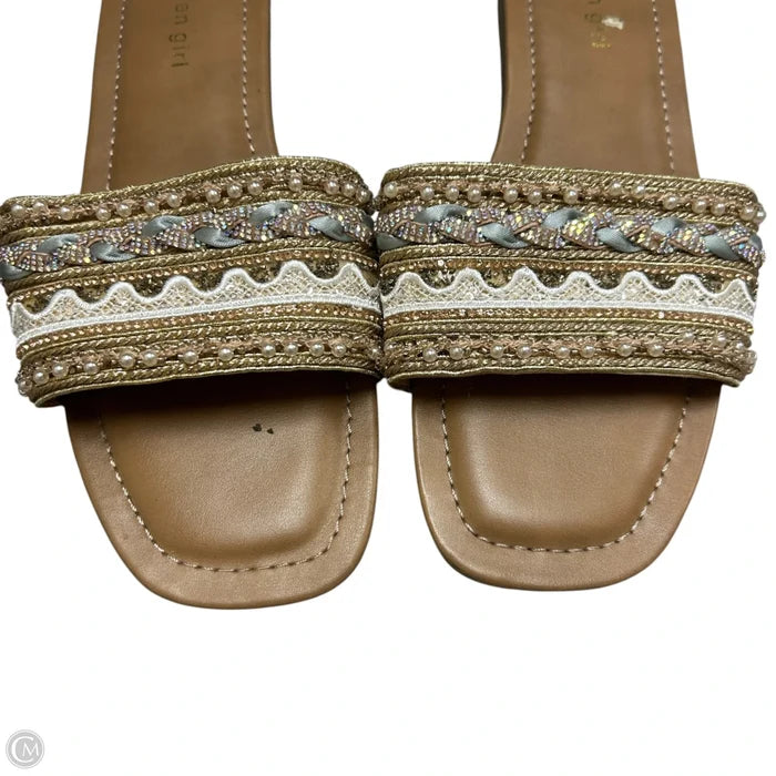 Shoes Flats By Madden Girl In Gold & Tan, Size: 9
