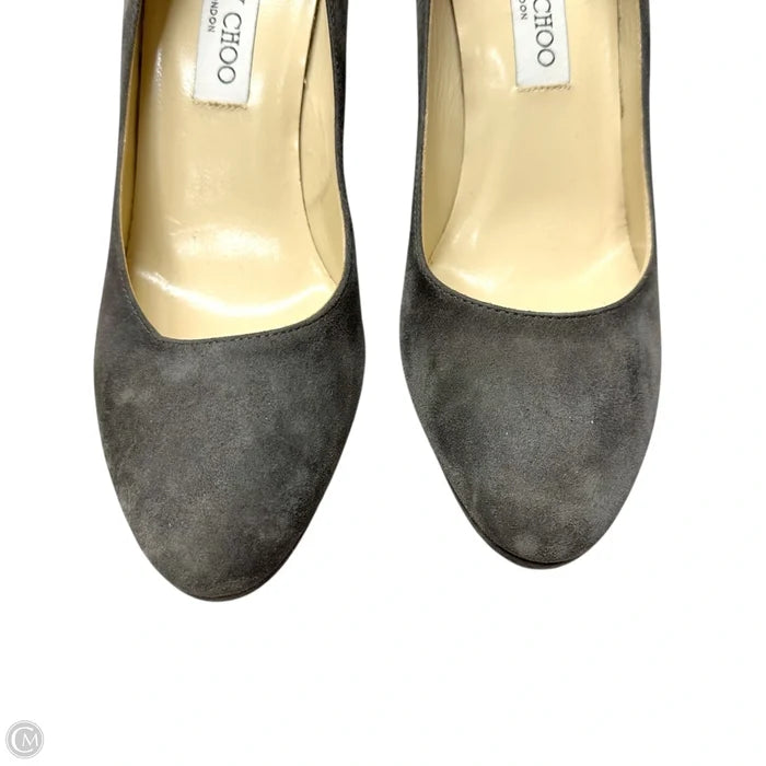Shoes Luxury Designer By Jimmy Choo In Grey, Size: 10.5