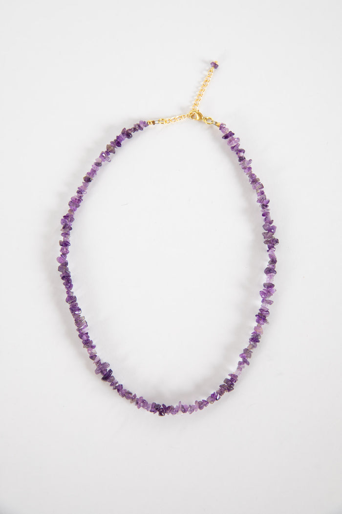 Simple Beaded Amethyst Necklace