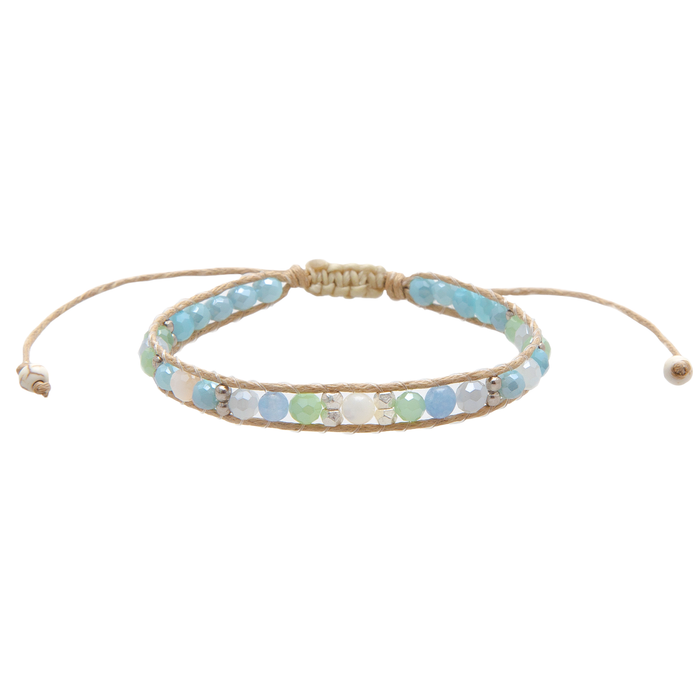 Sirens in the Seagrass Healing Bracelet, flat lay cotton cord