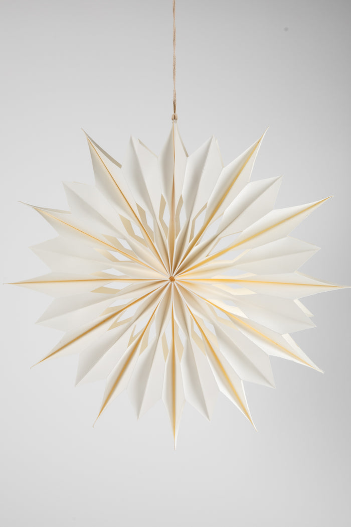 Snowflake Paper Party Decoration Limited in White with Gold Glitter