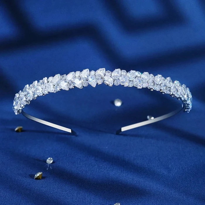 Wedding Hair Accessories - Silver Cubic Zirconia Bridal Headband