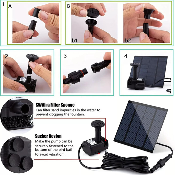 Solar Powered Water Fountain Pump