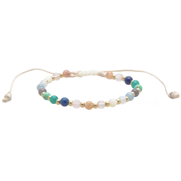Spiritual Healing + Self Love Bracelet Stack, flat lay beaded bracelet