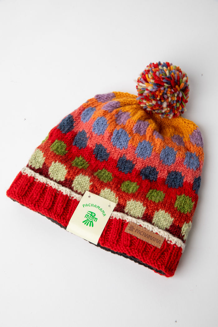 Spots Dots and Stripes Handmade Wool Hat