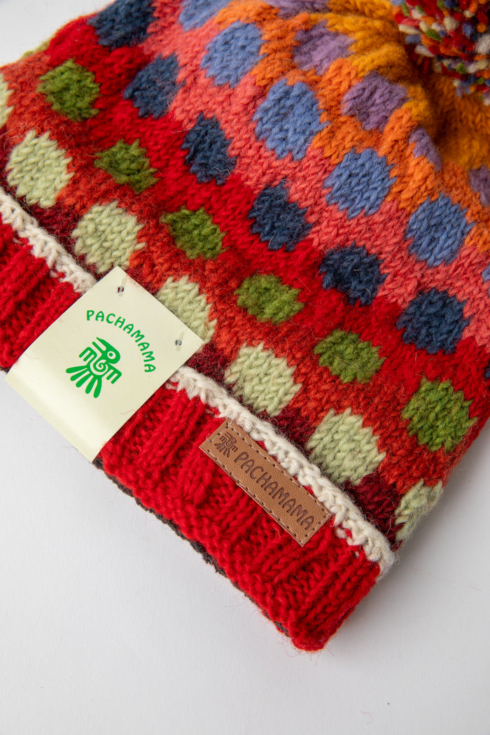Spots Dots and Stripes Handmade Wool Hat