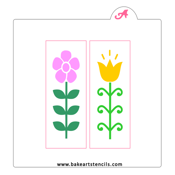 Spring Flowers Stack Sticks Stencil bakeartstencil