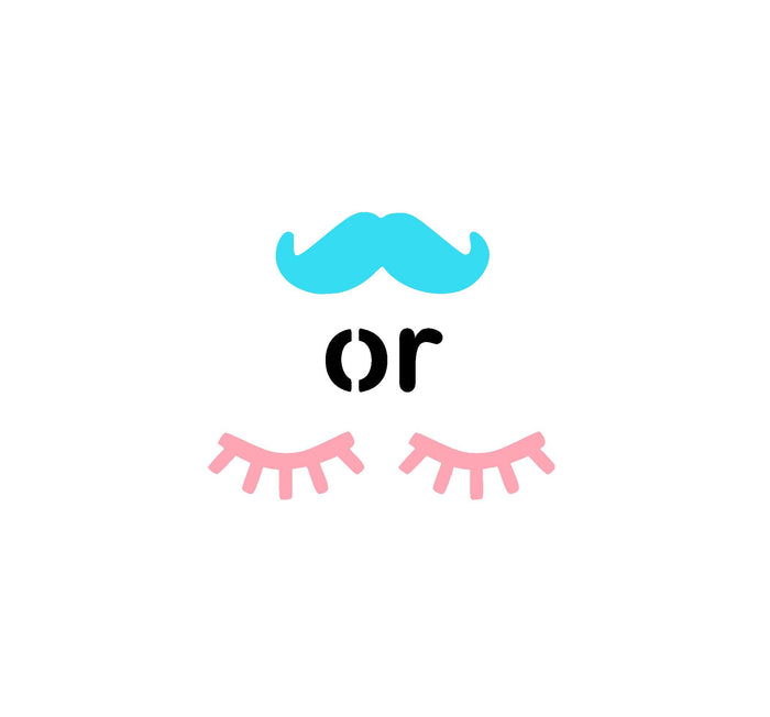 Staches or Lashes Cookie Stencil bakeartstencil