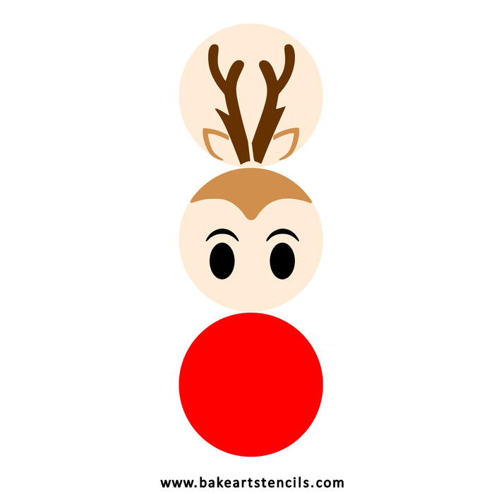 Stackable Reindeer Cookie Stencil Set bakeartstencil