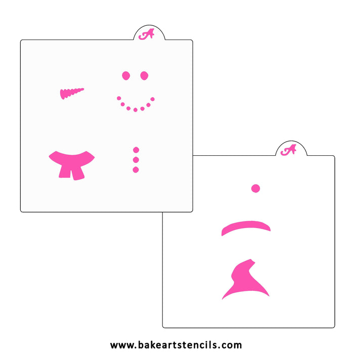Stackable Snowman Winter Stencil Set bakeartstencil