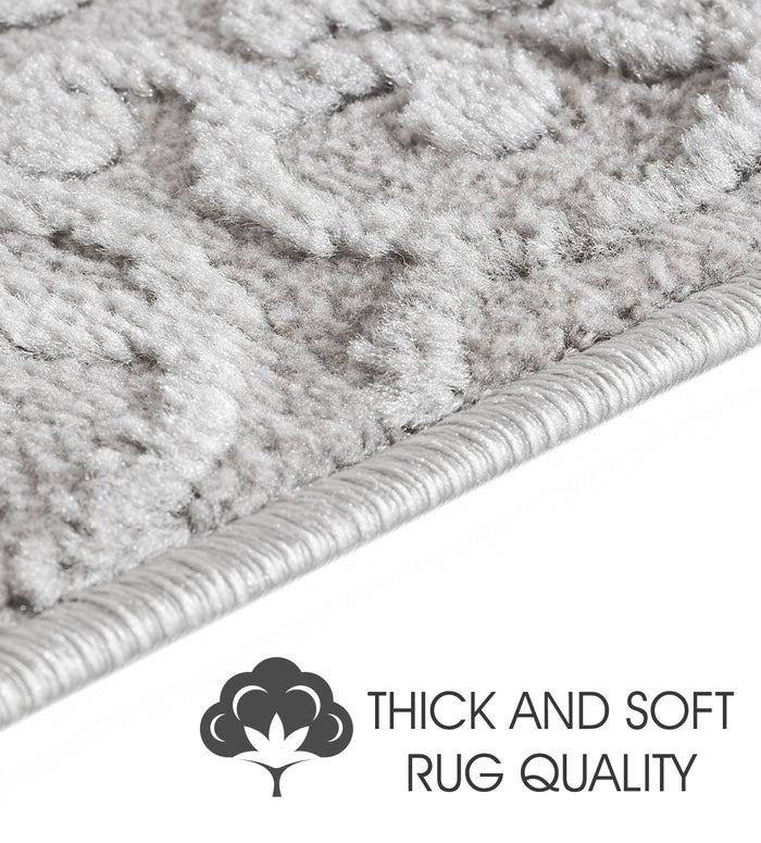 Stair Treads Rug 9"x28" Leaves Collection | Gray