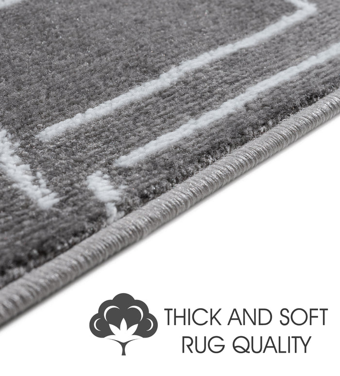 Stair Treads Rug 9"x28" Plaza Collection | Gray & White