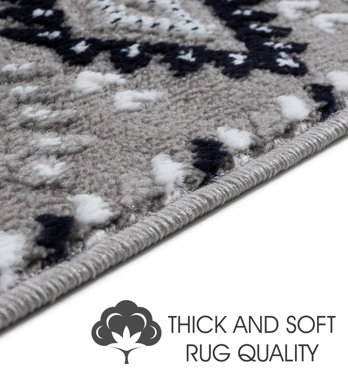 Stair Treads Rug 9"x28" Traditional Collection | Navy & White
