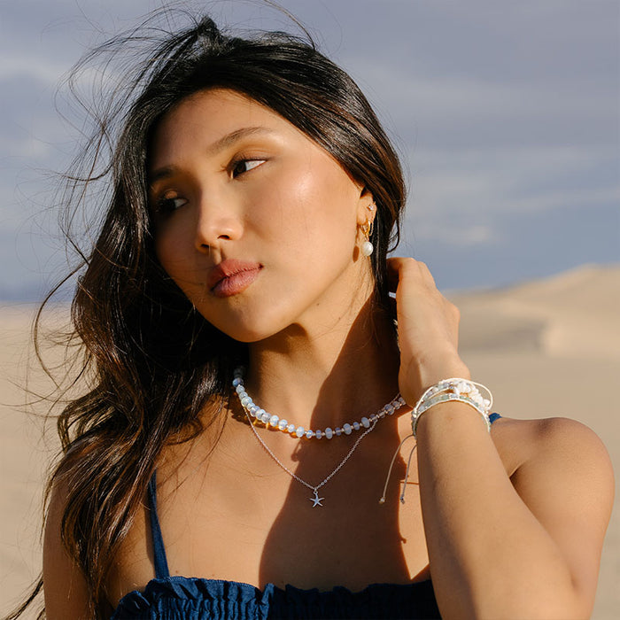 Starfish Charm Necklace, worn in the desert