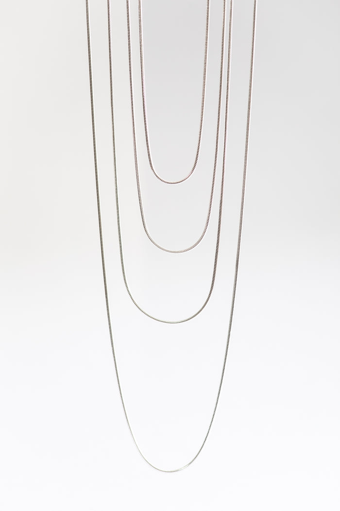 assorted sterling silver chains