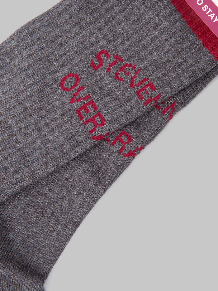 stevenson overall athletic socks grey brand logo
